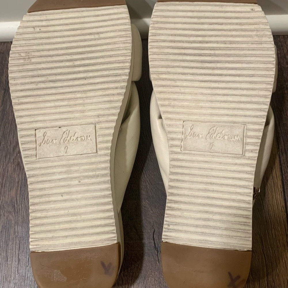 Sam Edelman Knotted Cream Platform Slide Sandals - Picture 5 of 5